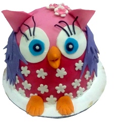 1.5 kg Pink Owl Fondant Cake