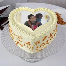 1 Kg Heart Shape Butterscotch Photo Cake 